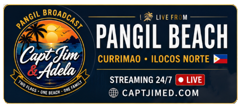 Pangil Broadcast — Capt Jim and Adela — Live from Pangil Beach